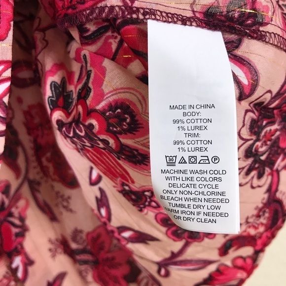 NWT Kate Spade Broome Street Pink Conch V-Neck Paisley Blossom Tank Top Size XS - Picture 11 of 13